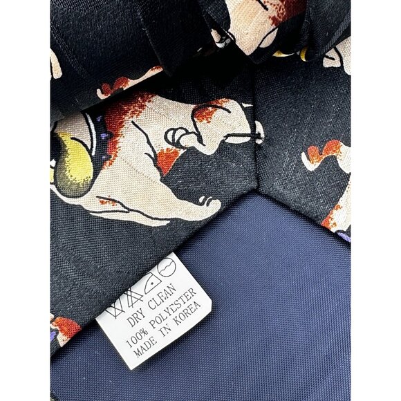 Steven Harris Looney Tunes Allover Bulldog Graphic Print Pattern Tie Necktie - Picture 4 of 4